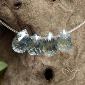 2.23 ct natürliche Mittelblaues Grün Saphir-Edelsteine, Briolette, VS