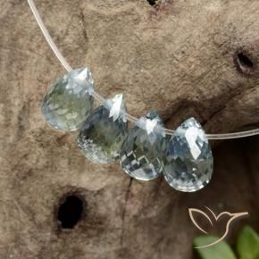 2.23 ct natürliche Mittelblaues Grün Saphir-Edelsteine, Briolette, VS