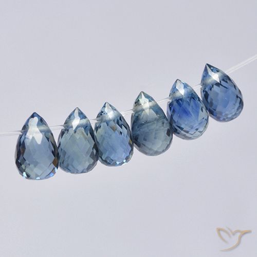 3.10ctw Natürlicher Pastellblau Saphir, Briolette, VS