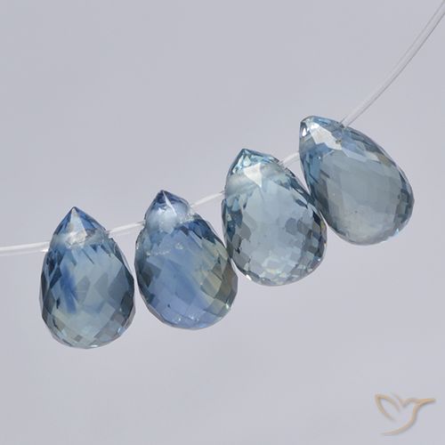 2.50ctw Natürlicher Pastellblau Saphir, Briolette, VS