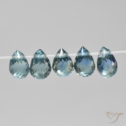 2.33 ct natürliche Blaugrüner Ton Saphir-Edelsteine, Briolette, VS