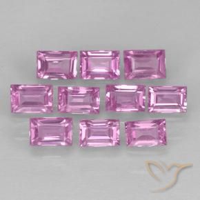 1.08 ct natürliche hellrosa Saphir-Edelsteine, Baguette, VS