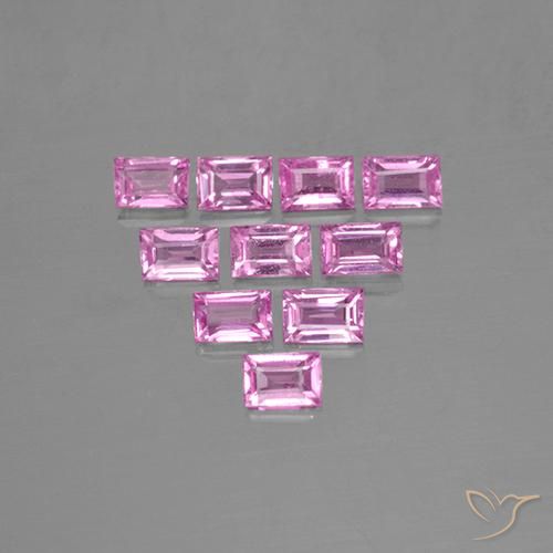 1.15 ct natürliche hellrosa Saphir-Edelsteine, Baguette, VS