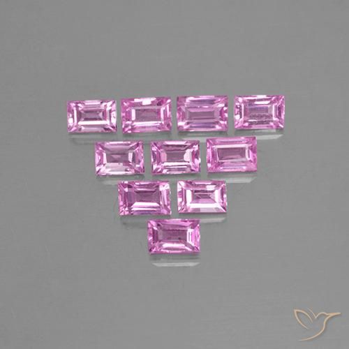 1.19 ct natürliche hellrosa Saphir-Edelsteine, Baguette, VS