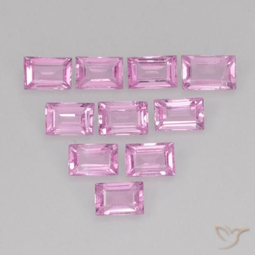 1.05 ct natürliche Sehr helles Royal Purple Pink Saphir-Edelsteine, Baguette, VS