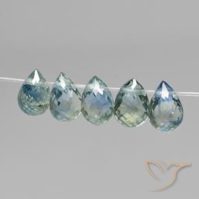 1.97 ct natürliche Mittelblaues Grün Saphir-Edelsteine, Briolette, VS