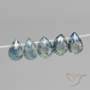 1.97 ct natürliche Mittelblaues Grün Saphir-Edelsteine, Briolette, VS