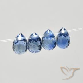 1.72 ct natürliche Mittleres Dunkelblau Saphir-Edelsteine, Briolette, VS