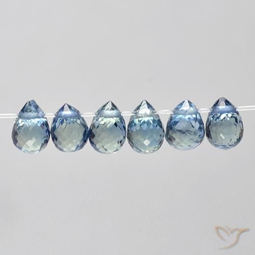 2.18ctw Natürlicher hellblau Saphir, Briolette, VS