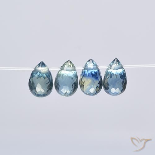 1.84ctw Natürlicher gelb-grün-blau Saphir, Briolette, VS