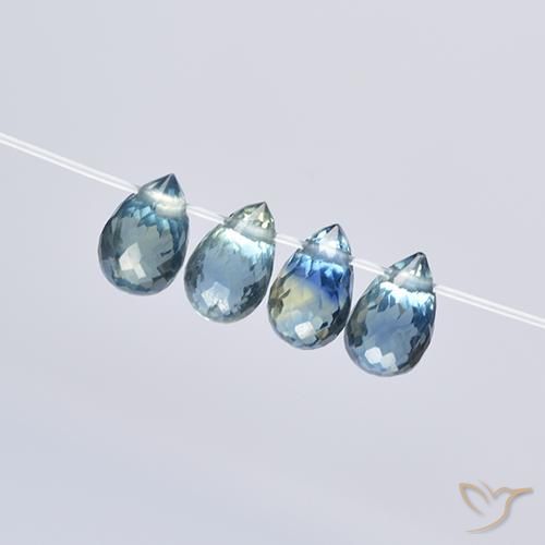 1.84 ct natürliche gelb-grün-blau Saphir-Edelsteine, Briolette, VS