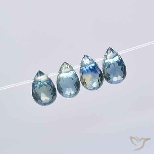 1.84 ct natürliche gelb-grün-blau Saphir-Edelsteine, Briolette, VS