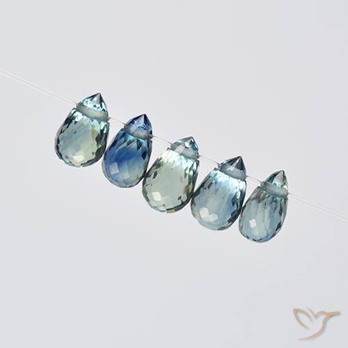 1.96 ct natürliche Mehrfarbig Saphir-Edelsteine, Briolette, VS