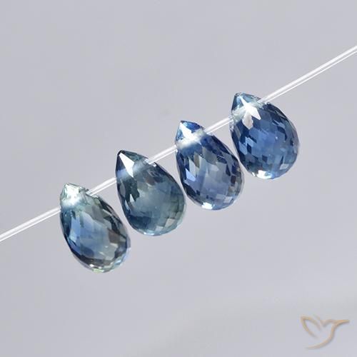 2.82 ct natürliche dunkelblau Saphir-Edelsteine, Briolette, VS