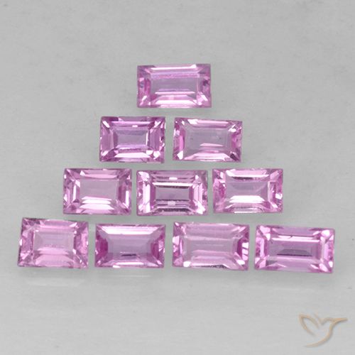 1.19 ct natürliche Helles Royal Lila Pink Saphir-Edelsteine, Baguette, VS