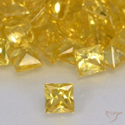 0.15ct Natürlicher Golden Saphir, Quadrat, VVS-VS
