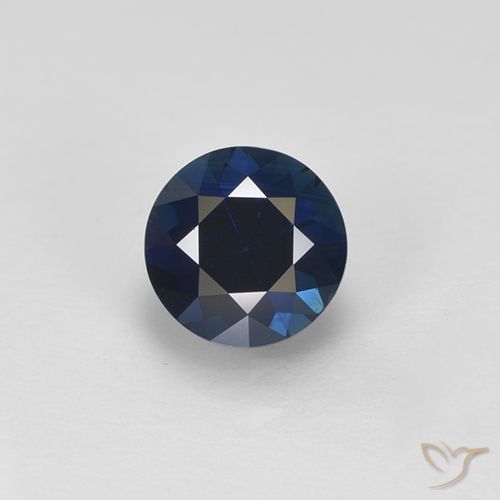0.58ct Natürlicher Nachtblau Saphir, Runden, VVS-VS