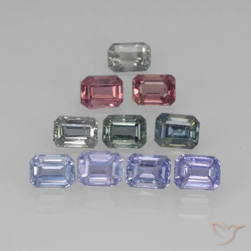 3.06 ct natürliche Mehrfarbig Saphir-Edelsteine, Oktagonschliff, VS