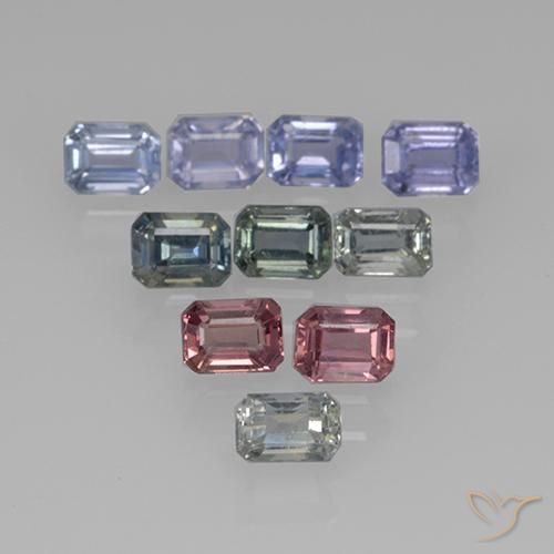 3.06 ct natürliche Mehrfarbig Saphir-Edelsteine, Oktagonschliff, VS