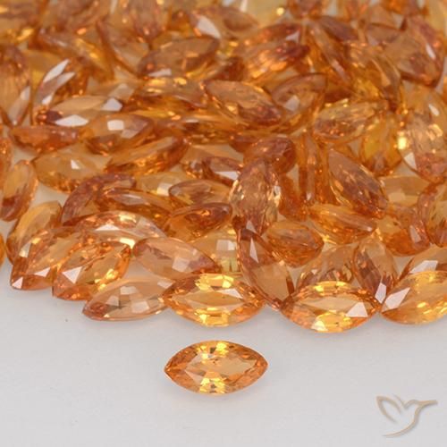 0.20ct Natürlicher Tigerorange Saphir, Marquise, VVS-VS