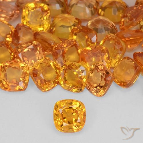 0.44ct Natürlicher hellorange Saphir, Kissen, VVS-VS