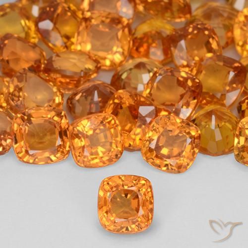 0.52ct Natürlicher hellorange Saphir, Kissen, VVS-VS