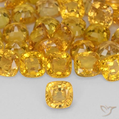 0.49ct Natürlicher Golden Saphir, Kissen, VVS-VS