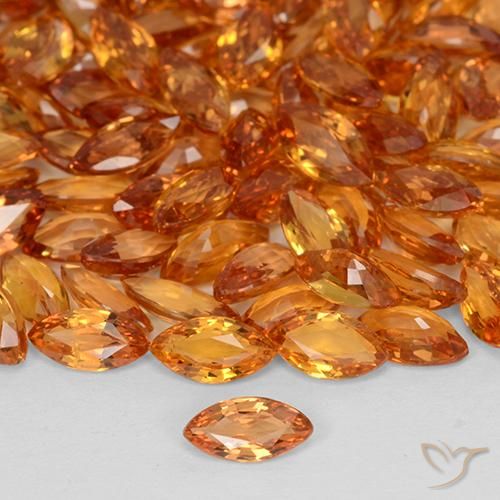 9,17 ctw natürlicher hellorange Saphir, Marquise, VVS-VS