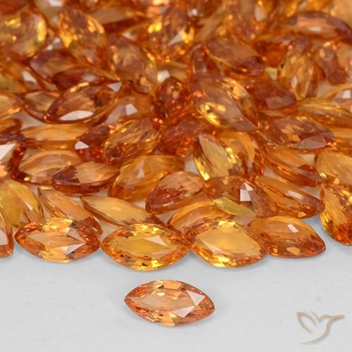 9,17 ctw natürlicher hellorange Saphir, Marquise, VVS-VS