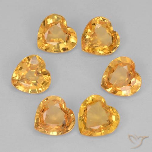 1.16 ct natürliche Tiefes Orange-Gold Saphir-Edelsteine, Herzform, VS