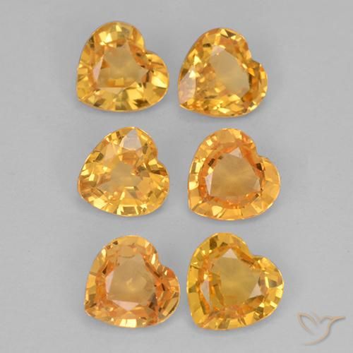 1.16 ct natürliche Tiefes Orange-Gold Saphir-Edelsteine, Herzform, VS