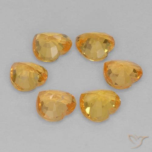 1.16 ct natürliche Tiefes Orange-Gold Saphir-Edelsteine, Herzform, VS