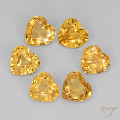 1.51ctw Natürlicher Tiefes Goldorange Saphir, Herz, VS