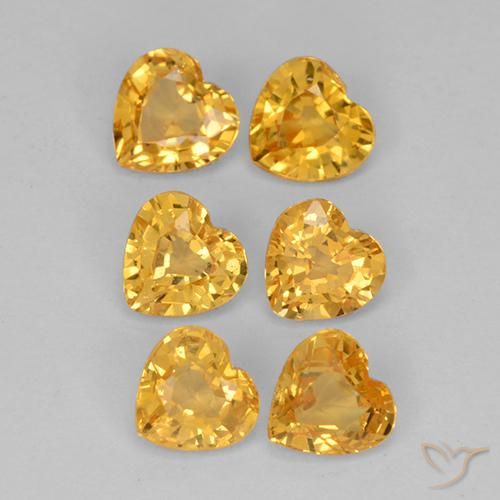 1.51 ct natürliche Tiefes Goldorange Saphir-Edelsteine, Herz, VS