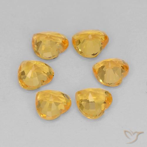 1.51 ct natürliche Tiefes Goldorange Saphir-Edelsteine, Herz, VS