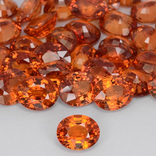 9,17 ctw natürlicher rötlich-orange Saphir, Oval, VVS-VS
