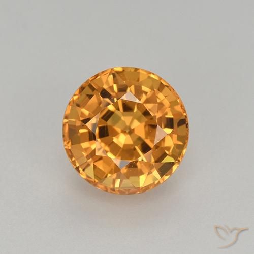 1.06ct Natürlicher Dunkelorange Saphir, Runden, VVS