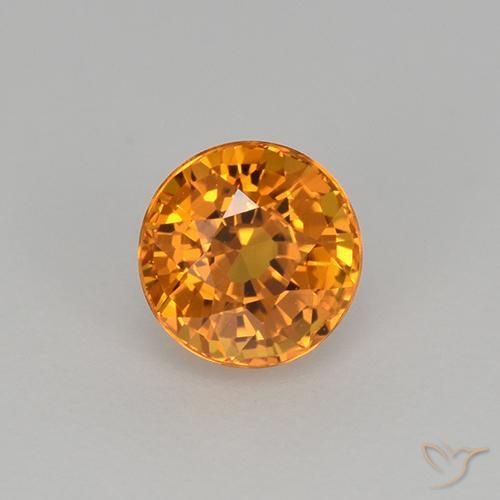 0.98ct Natürlicher Tiefes Orange-Gold Saphir, Runden, VVS
