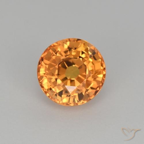 1.00ct Natürlicher Dunkelorange Saphir, Runden, VVS