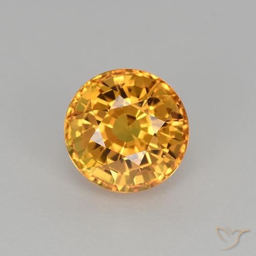 1.06ct Natürlicher Tiefes Orange-Gold Saphir, Runden, VVS