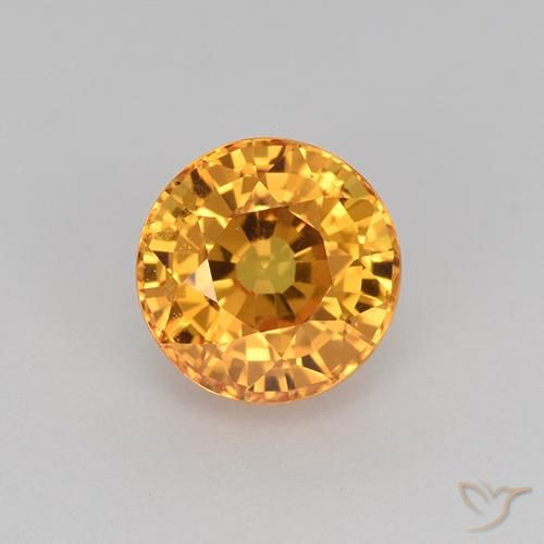 1.16ct Natürlicher Mittelorange Saphir, Runden, VVS