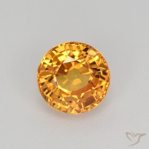 1.03ct Natürlicher Mittelorange Saphir, Runden, VVS