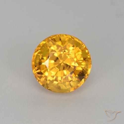 1.11ct Natürlicher Tiefes Goldorange Saphir, Runden, VVS-VS