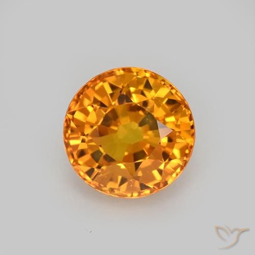 1.08ct Natürlicher Tiefes Orange-Gold Saphir, Runden, VVS-VS