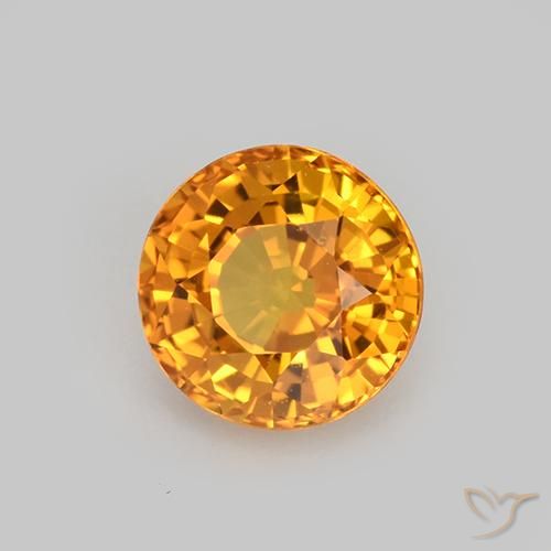 9,17 ctw natürlicher Tiefes Orange-Gold Saphir, Runden, VVS-VS