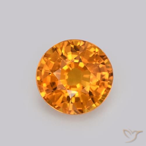 0.99ct Natürlicher Tiefes Orange-Gold Saphir, Runden, VVS