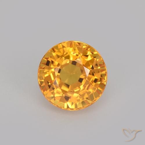 1.03ct Natürlicher Mittelorange Saphir, Runden, VVS