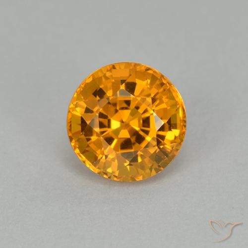 1.00ct Natürlicher Tiefes Orange-Gold Saphir, Runden, VVS