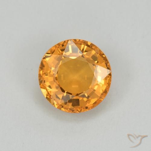 1.01ct Natürlicher Mittelorange Saphir, Runden, VVS