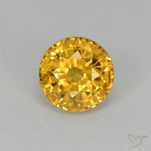 1.14ct Natürlicher Tiefes Gold Saphir, Runden, VVS